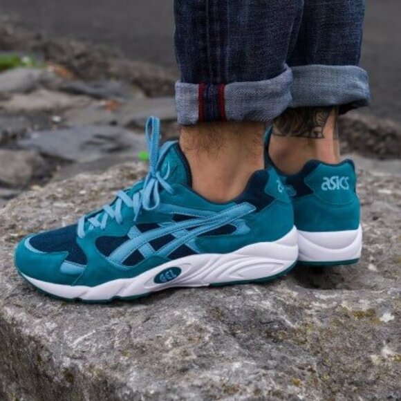 Retro Asics Gel Diablo Suede Turquoise Sneakers Running Shoes EU 41.5 Blue - Picture 1 of 10